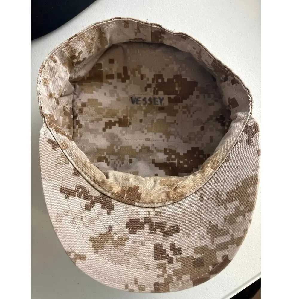USMC Desert MARPAT Garrison Cap Digital Camo EGA Emblem Marine Corps
